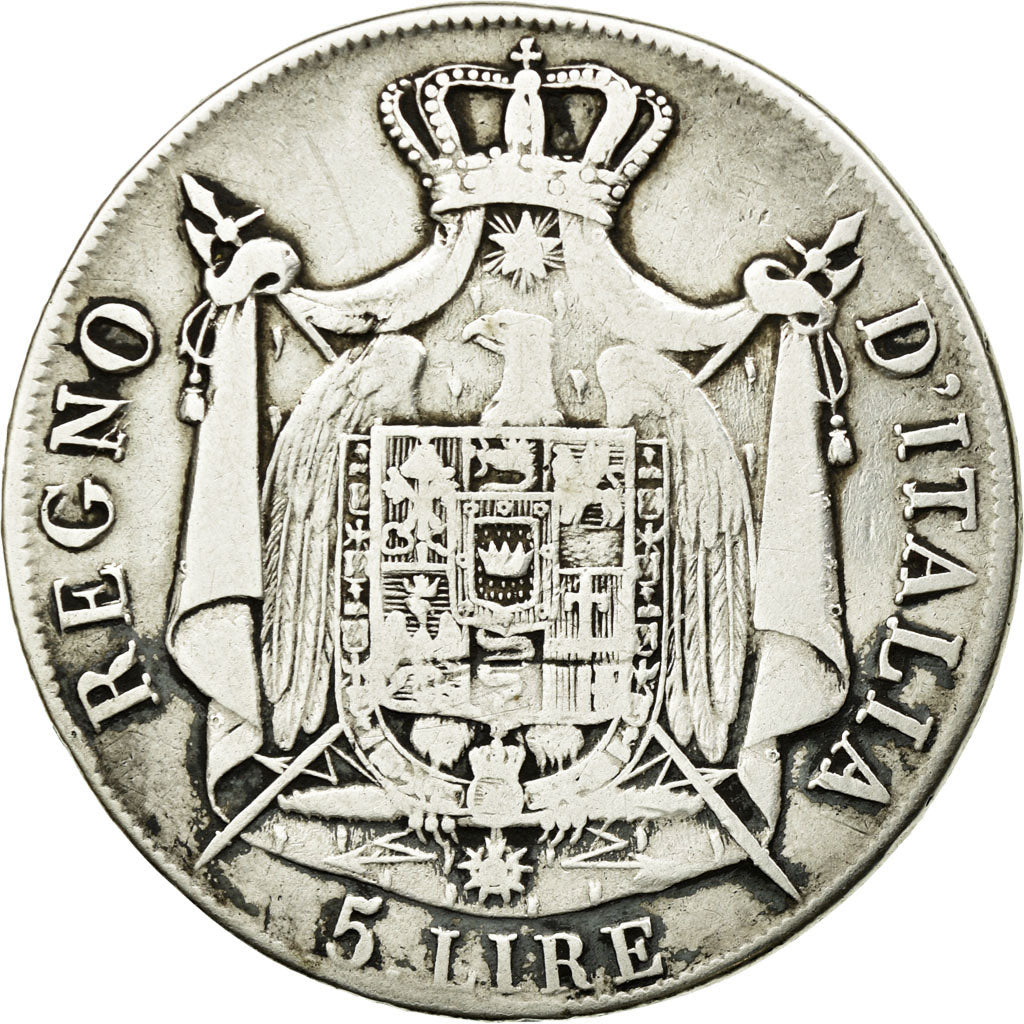 Moneta, STATI ITALIANI, KINGDOM OF NAPOLEON, Napoleon I, 5 Lire, 1808, Milan