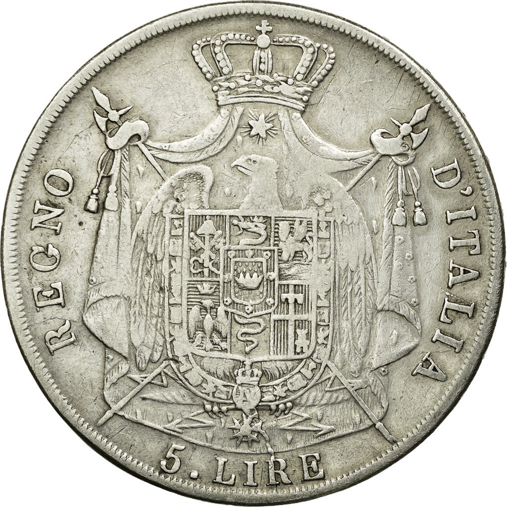 Monnaie, États italiens, KINGDOM OF NAPOLEON, Napoleon I, 5 Lire, 1811, Milan