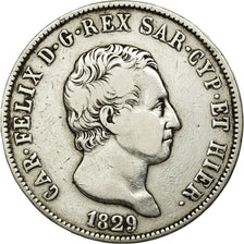 Coin, ITALIAN STATES, SARDINIA, Carlo Felice, 5 Lire, 1829, Torino, VF(20-25)