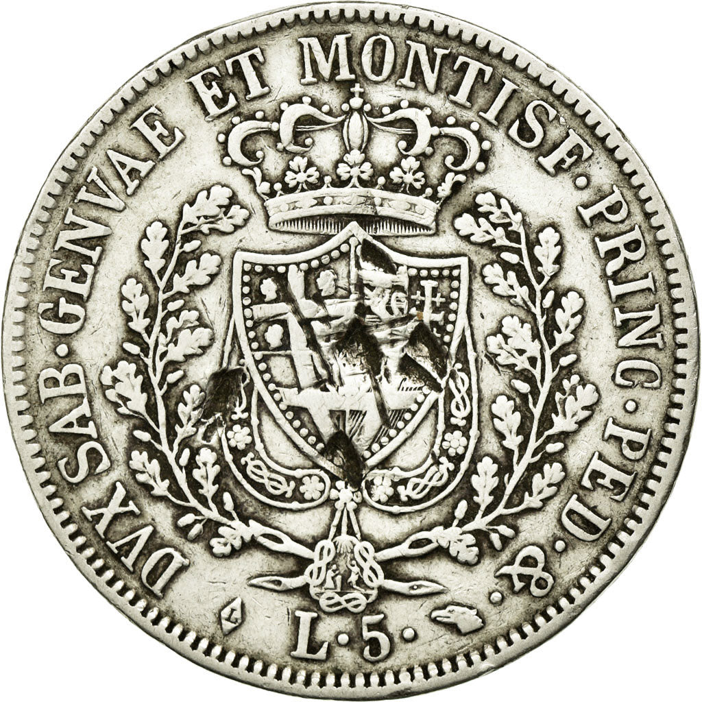 Coin, ITALIAN STATES, SARDINIA, Carlo Felice, 5 Lire, 1829, Torino, VF(20-25)