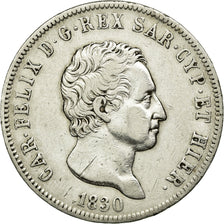 Monnaie, États italiens, SARDINIA, Carlo Felice, 5 Lire, 1830, Genoa, TB+