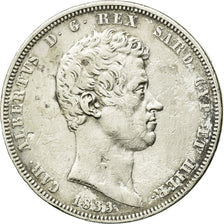 Coin, ITALIAN STATES, SARDINIA, Carlo Alberto, 5 Lire, 1833, Genoa, VF(30-35)