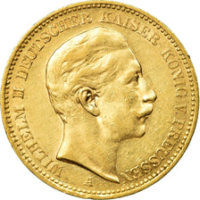 Coin, German States, PRUSSIA, Wilhelm II, 20 Mark, 1904, Berlin, AU(50-53)