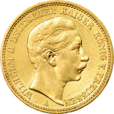 Moneda, Estados alemanes, PRUSSIA, Wilhelm II, 20 Mark, 1891, Berlin, MBC, Oro