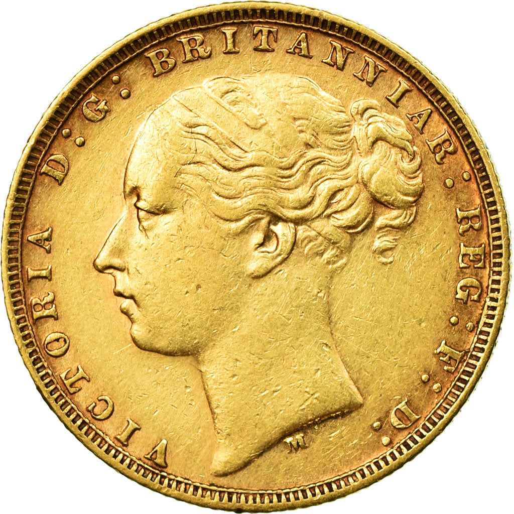 Coin, Australia, Victoria, Sovereign, 1877, Melbourne, EF(40-45), Gold, KM:7