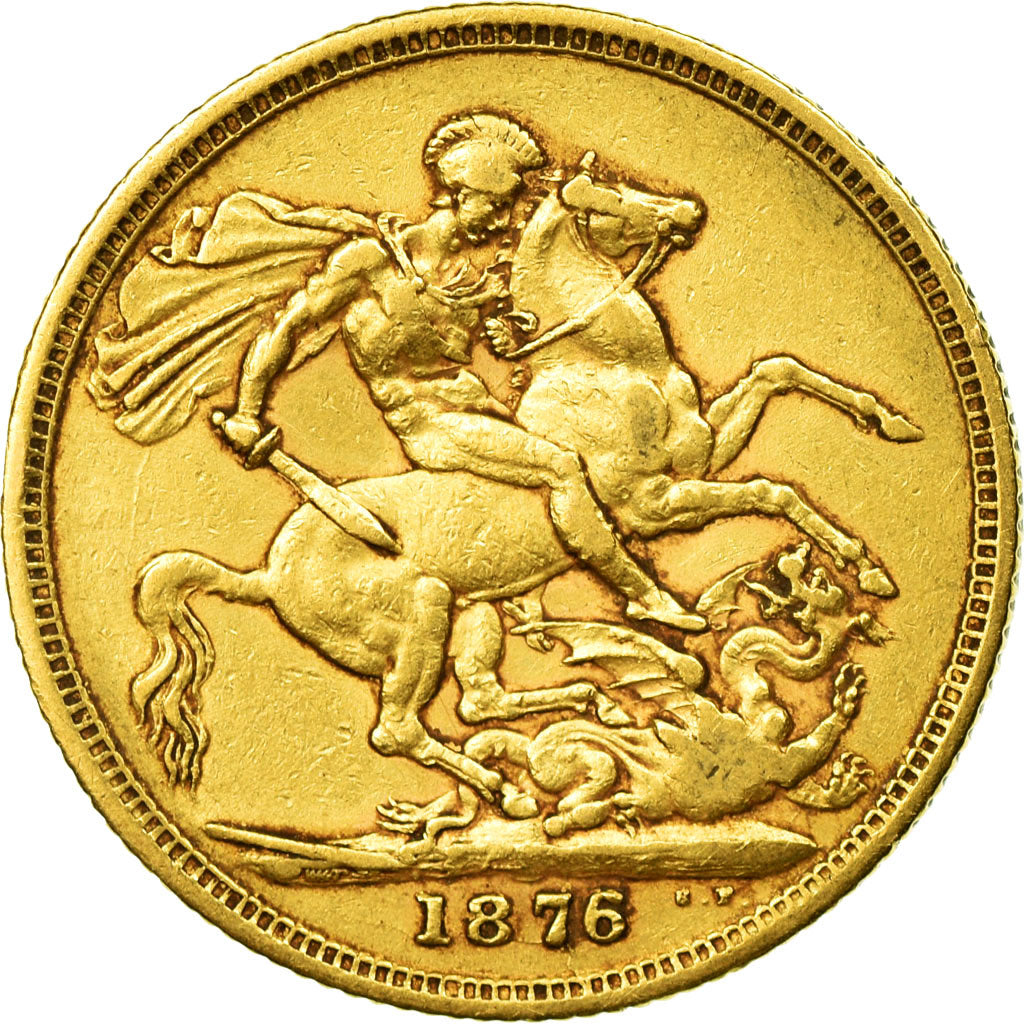 Coin, Australia, Victoria, Sovereign, 1876, Sydney, EF(40-45), Gold, KM:7