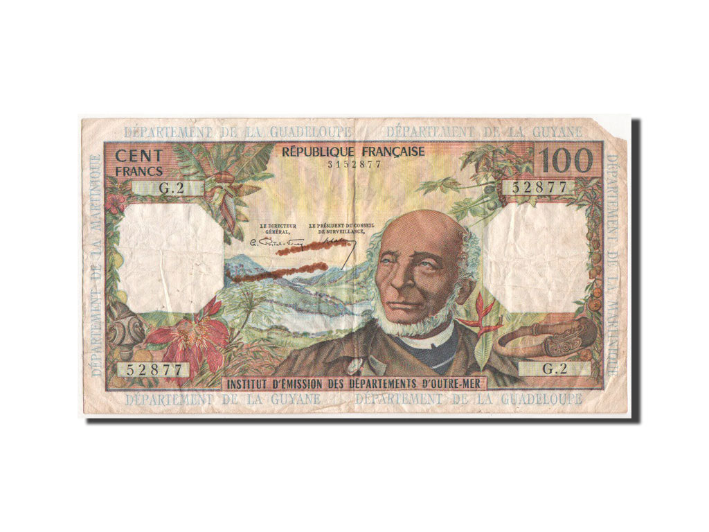 Antille francesi, 100 Francs, 1964, KM:10a, MB