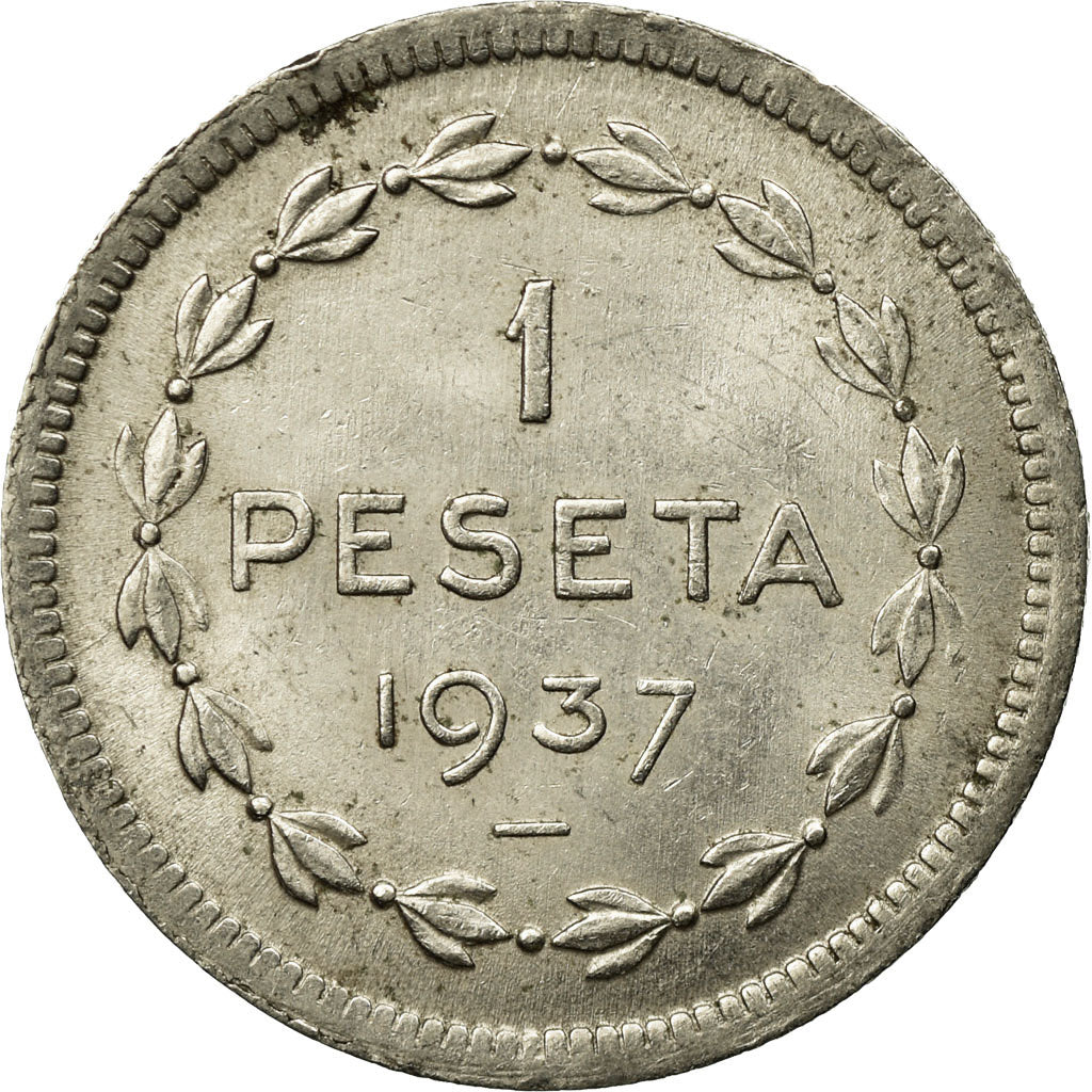 Monnaie, SPAIN CIVIL WAR, EUZKADI, Peseta, 1937, Bruxelles, TTB, Nickel, KM:1
