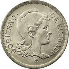 Münze, SPAIN CIVIL WAR, EUZKADI, Peseta, 1937, Brussels, VZ, Nickel, KM:1