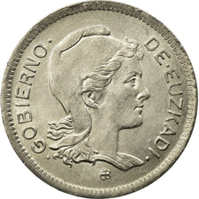 Coin, SPAIN CIVIL WAR, EUZKADI, Peseta, 1937, Brussels, AU(55-58), Nickel, KM:1