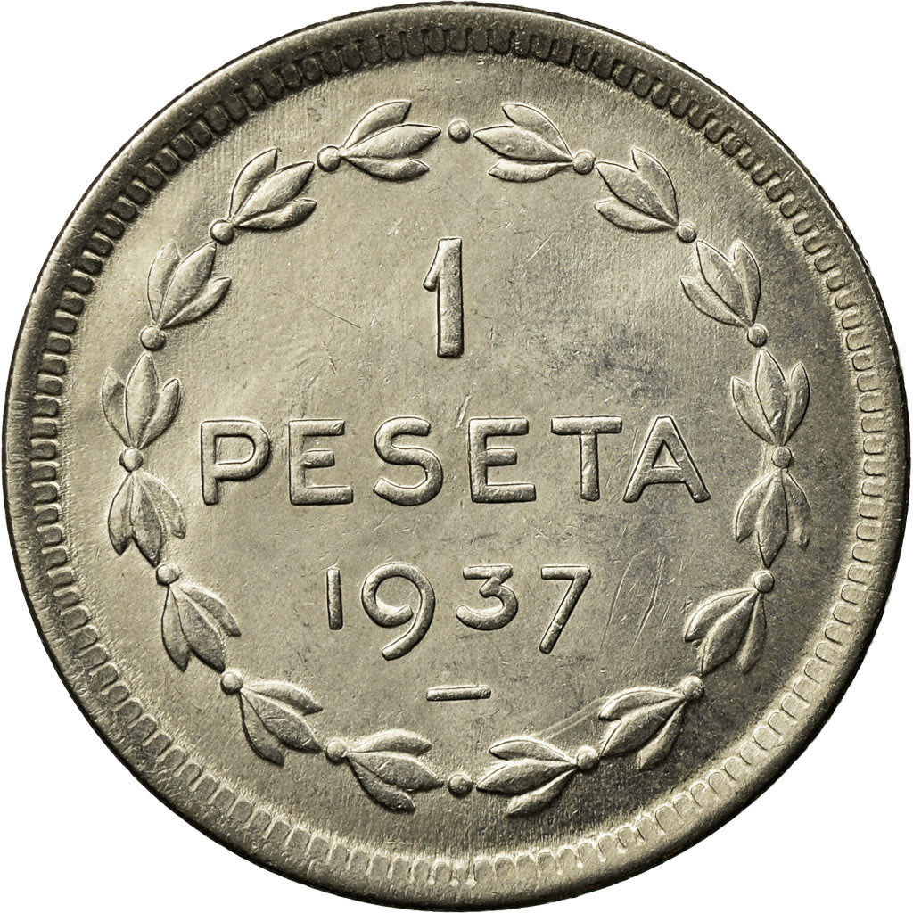 Monnaie, SPAIN CIVIL WAR, EUZKADI, Peseta, 1937, Bruxelles, SPL, Nickel, KM:1