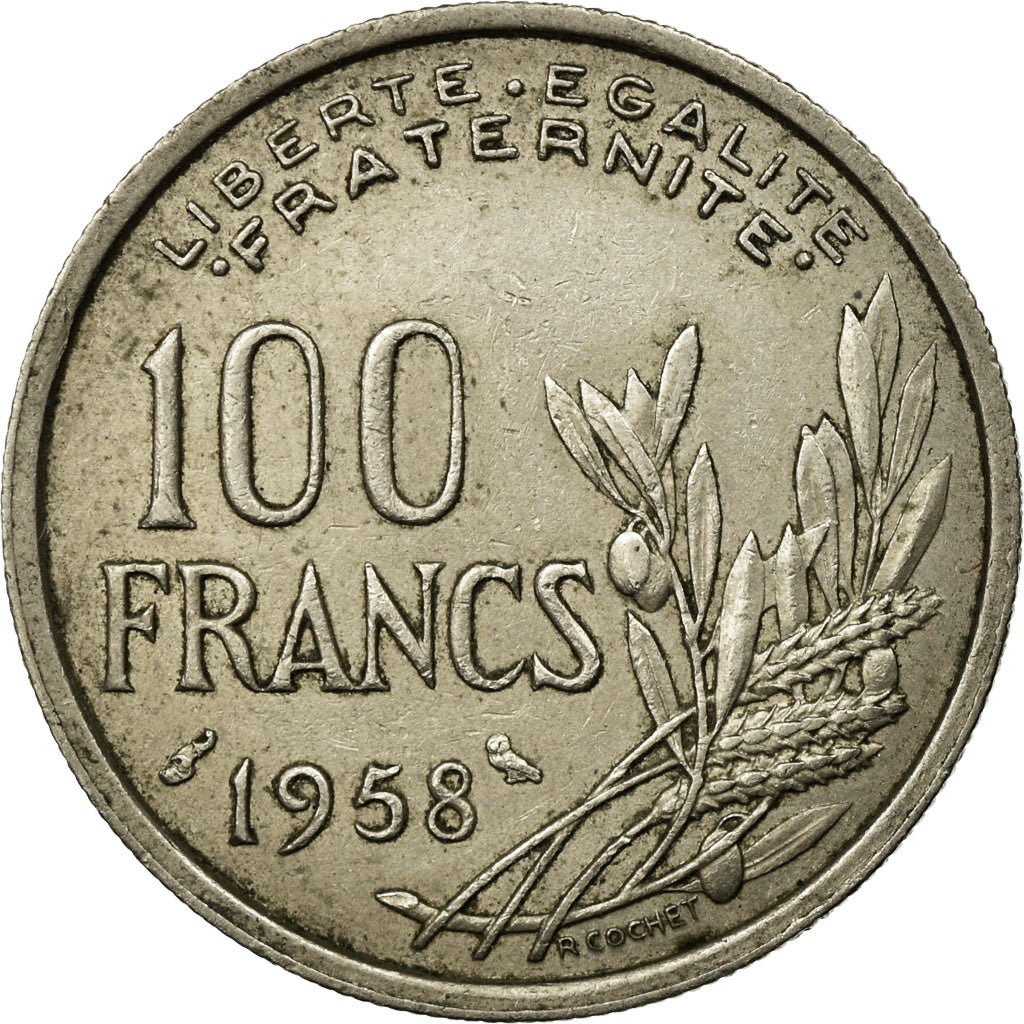 Coin, France, Cochet, 100 Francs, 1958, Chouette, VF(30-35), Copper-nickel