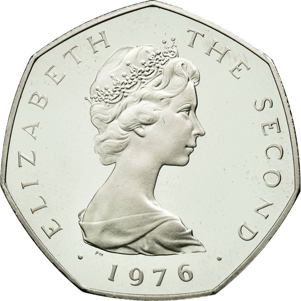 Monnaie, Isle of Man, Elizabeth II, 50 Pence, 1976, SPL, Platinum, KM:39b