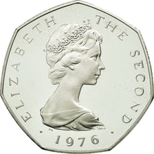 Monnaie, Isle of Man, Elizabeth II, 50 Pence, 1976, SPL, Platinum, KM:39b