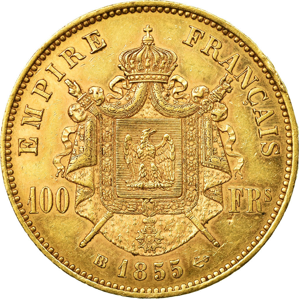Coin, France, Napoleon III, Napoléon III, 100 Francs, 1855, Strasbourg
