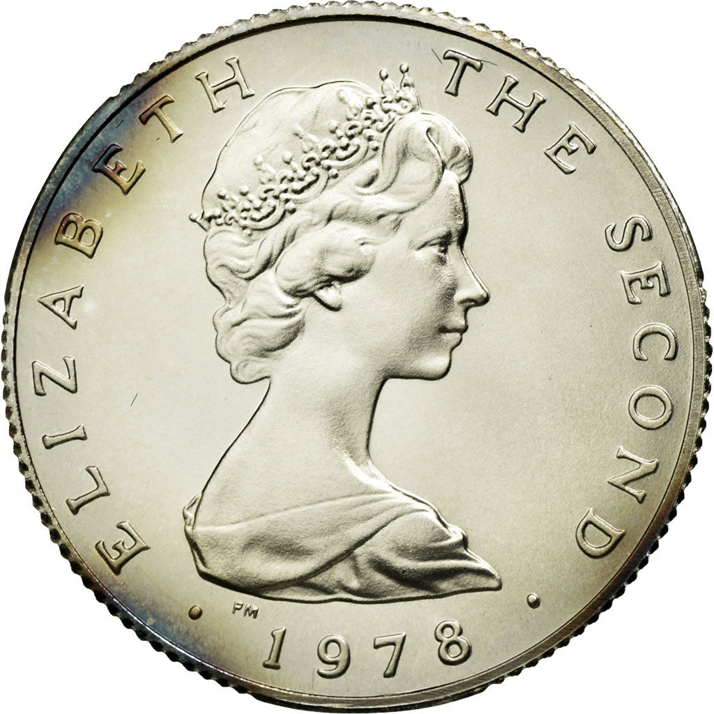 Coin, Isle of Man, Elizabeth II, Sovereign, Pound, 1978, MS(63), Silver, KM:44a
