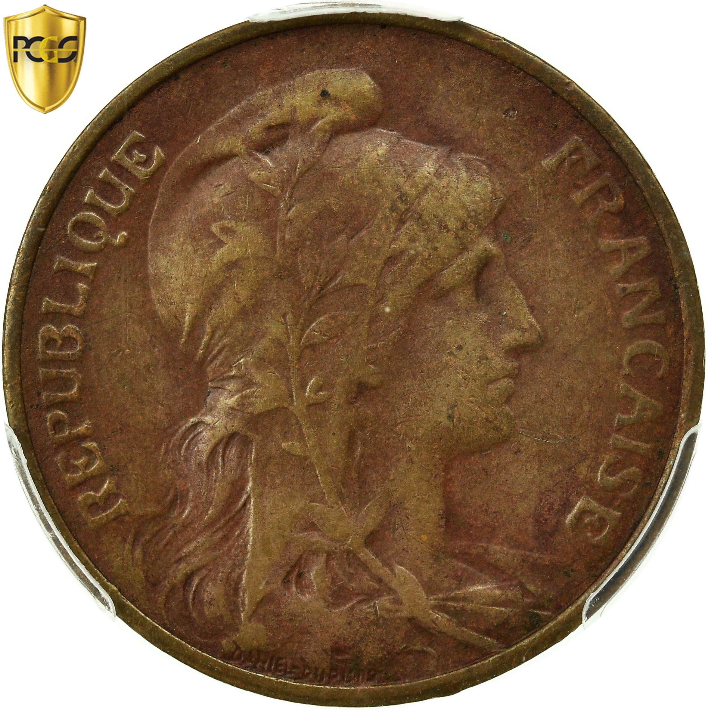 Münze, Frankreich, Dupuis, 5 Centimes, 1921, Paris, PCGS, XF45, Bronze, KM:842