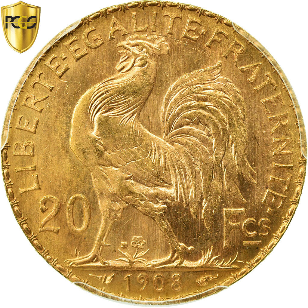 Monnaie, France, Marianne, 20 Francs, 1908, PCGS, MS66, Or, Gadoury:1064a