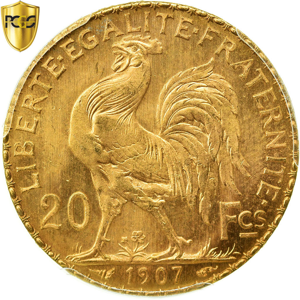 Monnaie, France, Marianne, 20 Francs, 1907, Paris, PCGS, MS65, Or