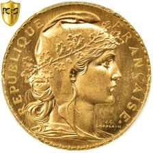 Coin, France, Marianne, 20 Francs, 1907, Paris, PCGS, MS66, Gold, KM:857