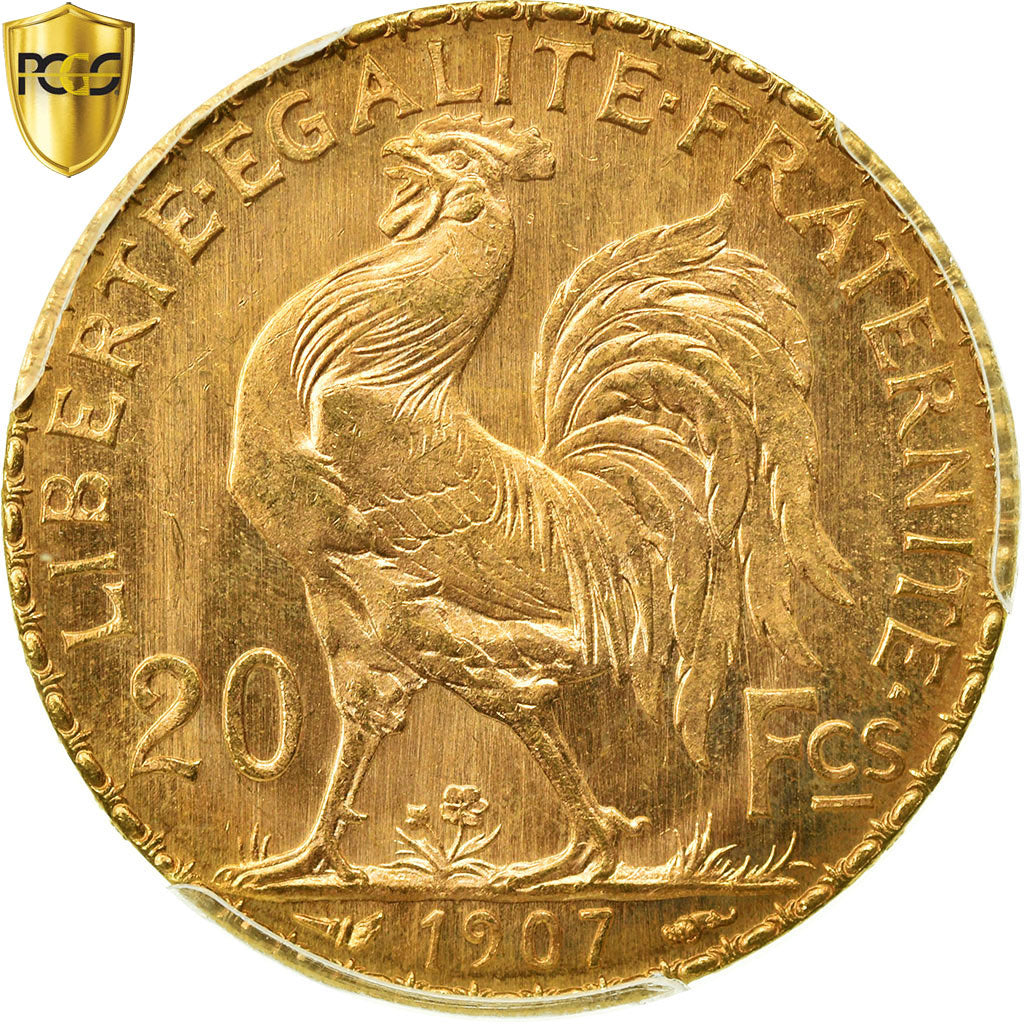 Coin, France, Marianne, 20 Francs, 1907, Paris, PCGS, MS66, Gold, KM:857
