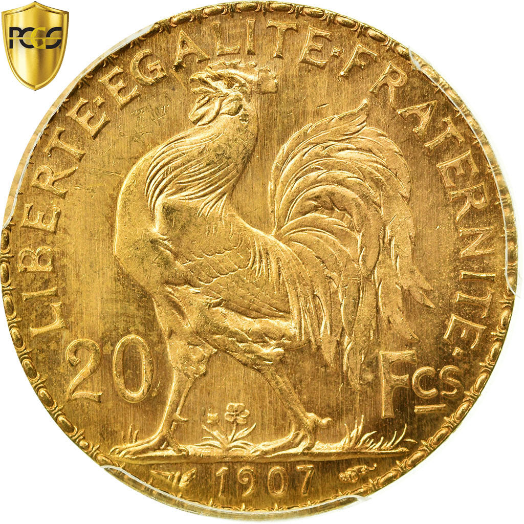 Coin, France, Marianne, 20 Francs, 1907, Paris, PCGS, MS66, Gold, KM:857