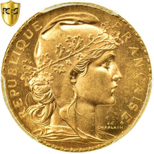 Munten, Frankrijk, Marianne, 20 Francs, 1907, Paris, PCGS, MS66, Goud, KM:857