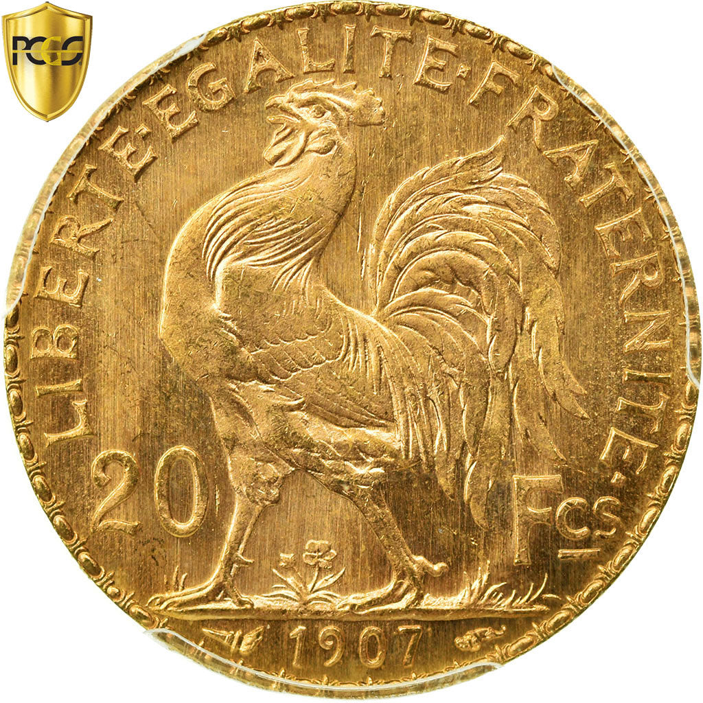 Münze, Frankreich, Marianne, 20 Francs, 1907, Paris, PCGS, MS66, Gold, KM:857
