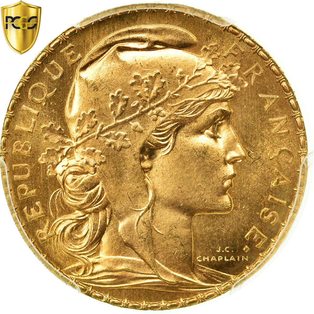Coin, France, Marianne, 20 Francs, 1907, Paris, PCGS, MS66+, Gold, KM:857