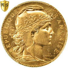Coin, France, Marianne, 20 Francs, 1907, Paris, PCGS, MS67, Gold, KM:857