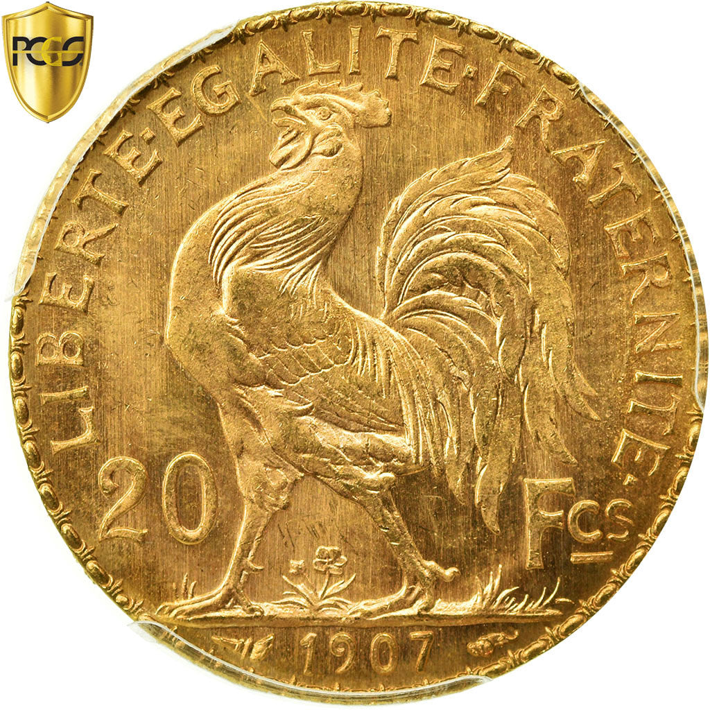 Coin, France, Marianne, 20 Francs, 1907, Paris, PCGS, MS67, Gold, KM:857
