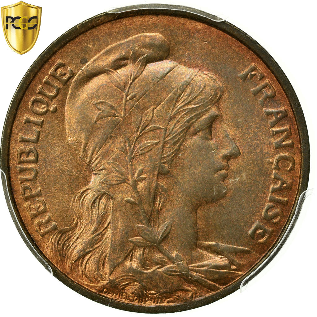 Monnaie, France, Dupuis, 10 Centimes, 1899, Paris, PCGS, MS65RB, Bronze