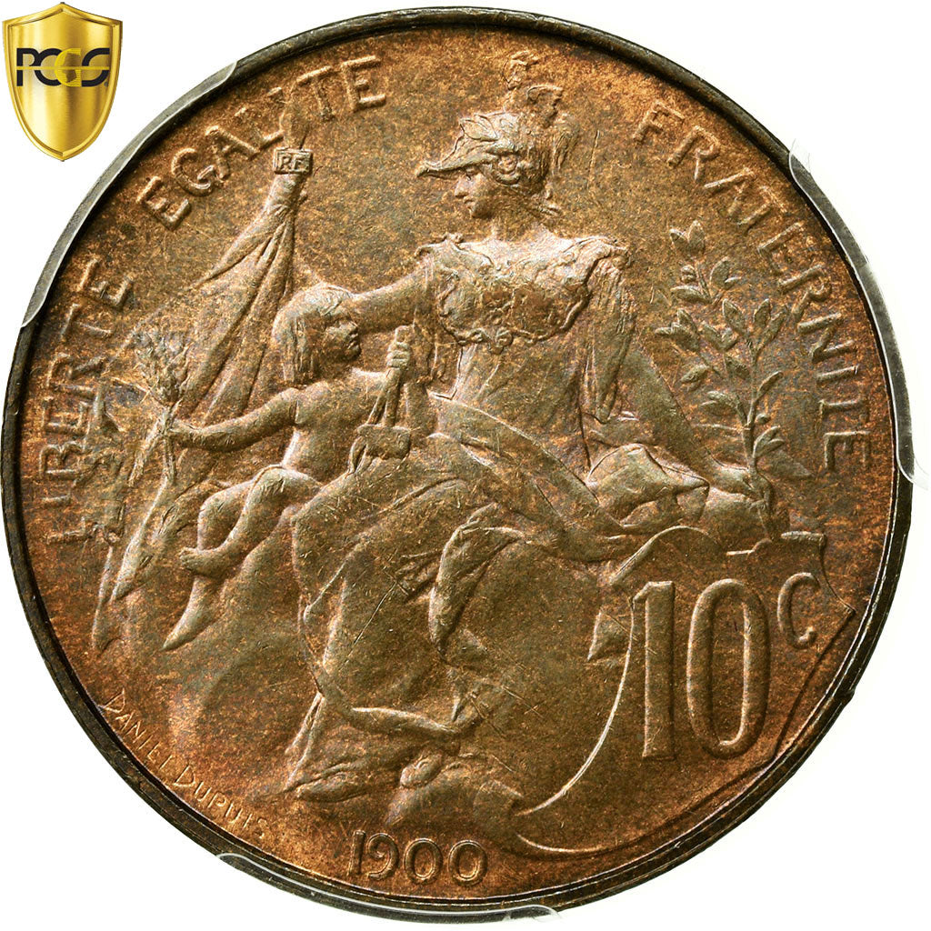 Coin, France, Dupuis, 10 Centimes, 1900, Paris, PCGS, MS65RB, Bronze, KM:843
