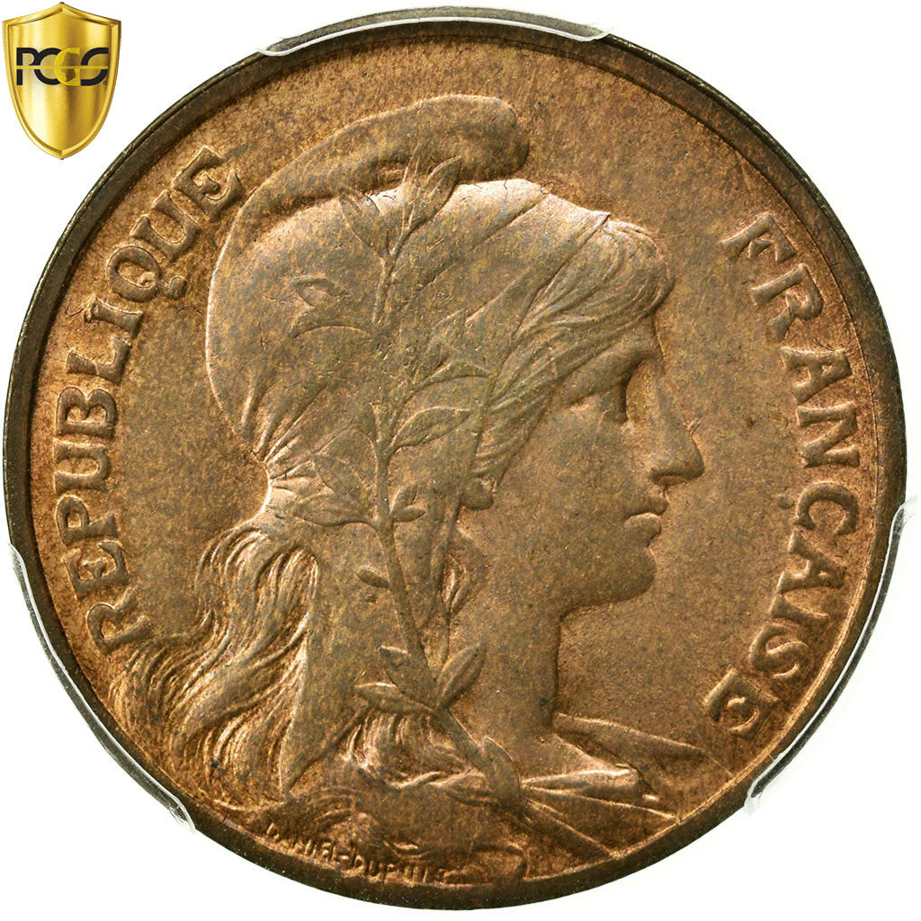 Coin, France, Dupuis, 10 Centimes, 1908, Paris, PCGS, MS63RB, Bronze, KM:843