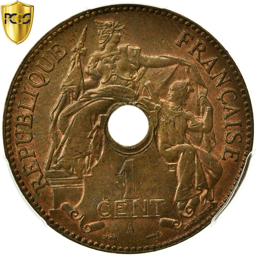Münze, FRENCH INDO-CHINA, Cent, 1896, Paris, PCGS, MS64BN, Bronze, KM:8