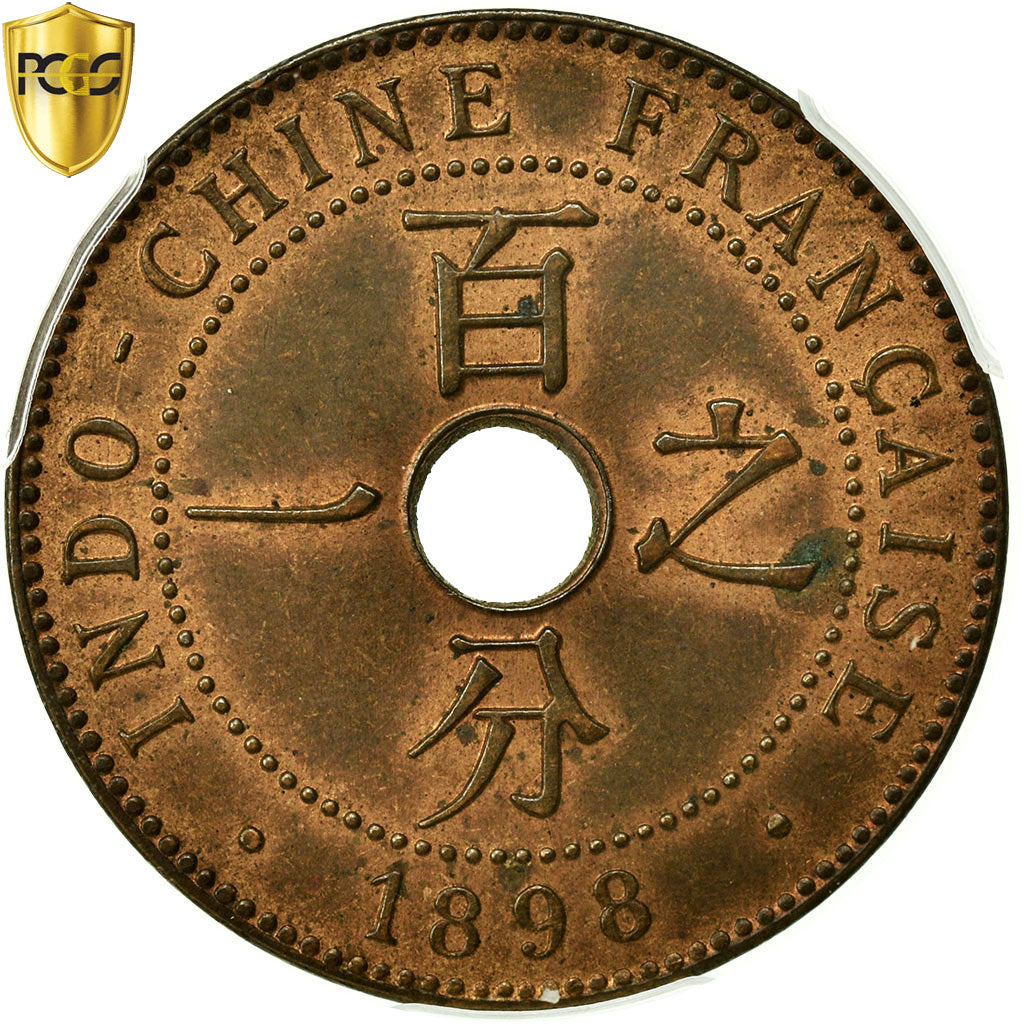 Coin, FRENCH INDO-CHINA, Cent, 1898, Paris, PCGS, MS63BN, Bronze, KM:8, graded