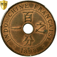 Coin, FRENCH INDO-CHINA, Cent, 1898, Paris, PCGS, MS63BN, Bronze, KM:8, graded