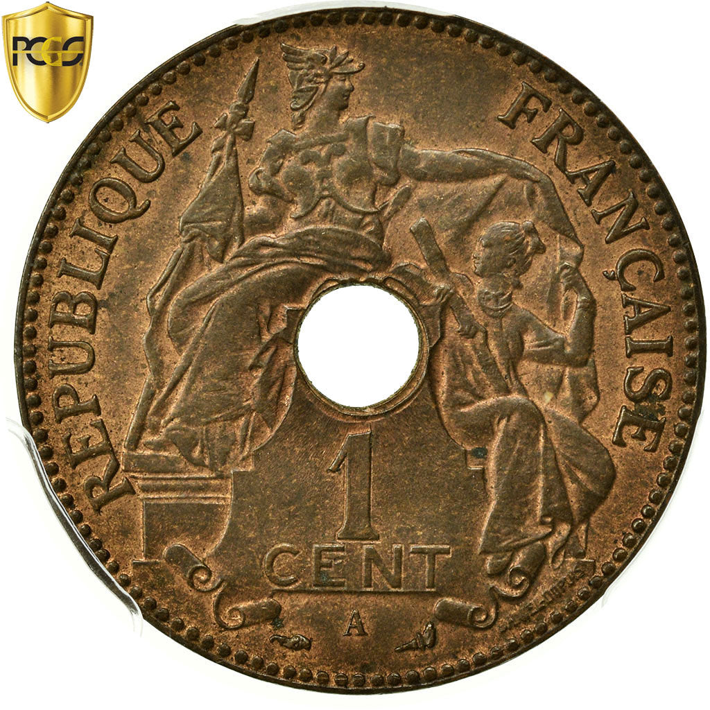 Coin, FRENCH INDO-CHINA, Cent, 1898, Paris, PCGS, MS63BN, Bronze, KM:8, graded