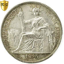 Moneta, INDOCINA FRANCESE, 50 Cents, 1936, Paris, PCGS, MS63, Argento, KM:4a.2