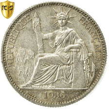 Monnaie, FRENCH INDO-CHINA, 50 Cents, 1936, Paris, PCGS, MS63, Argent, KM:4a.2