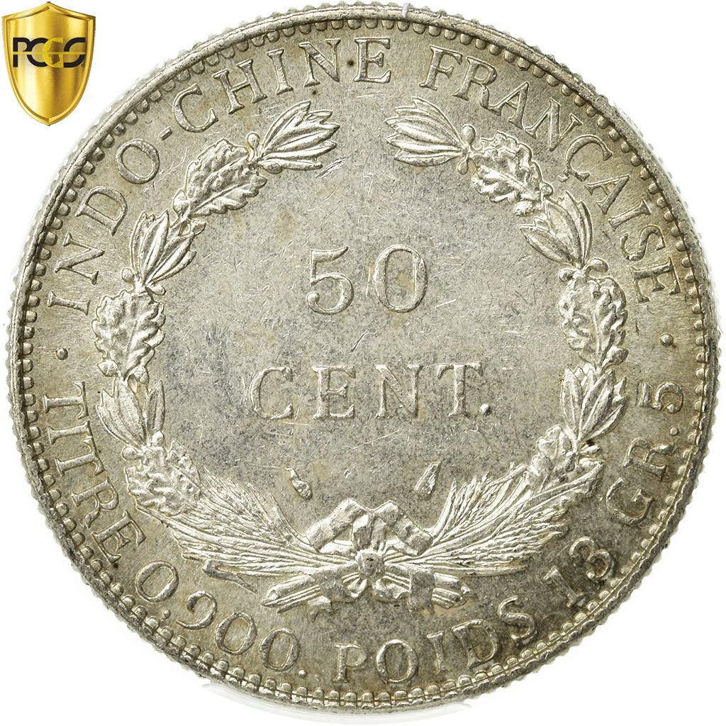Monnaie, FRENCH INDO-CHINA, 50 Cents, 1936, Paris, PCGS, MS63, Argent, KM:4a.2