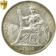 Münze, FRENCH INDO-CHINA, 50 Cents, 1936, Paris, PCGS, MS63, Silber, KM:4a.2
