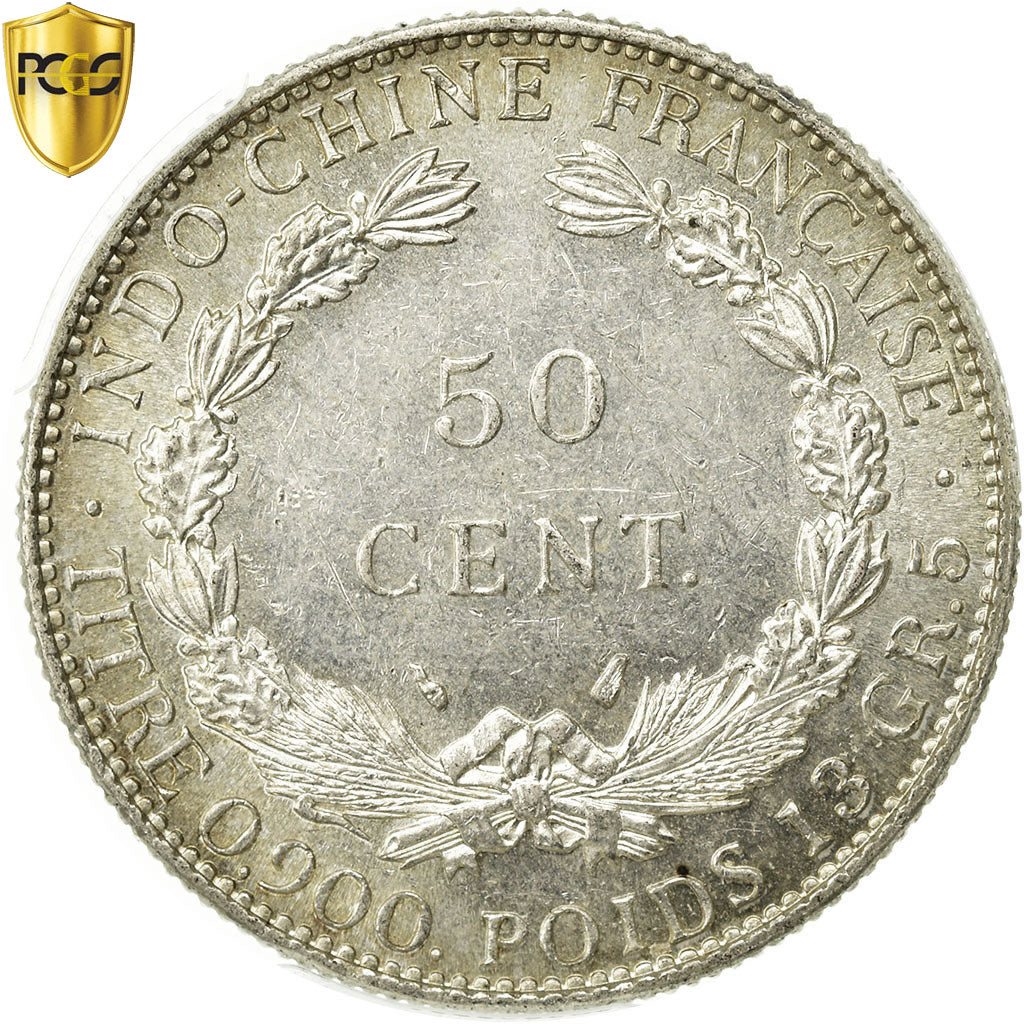 Münze, FRENCH INDO-CHINA, 50 Cents, 1936, Paris, PCGS, MS63, Silber, KM:4a.2