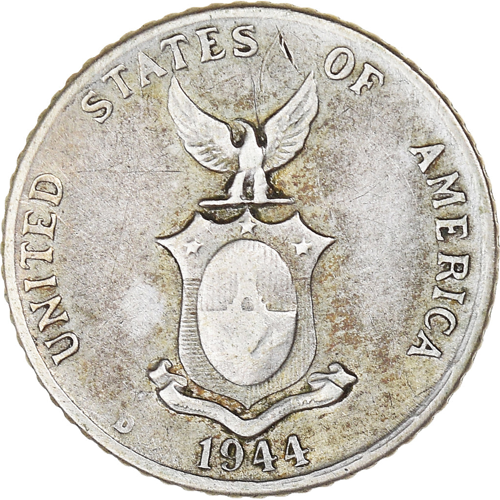Moneda, Filipinas, 10 Centavos, 1944, MBC+, Plata, KM:181