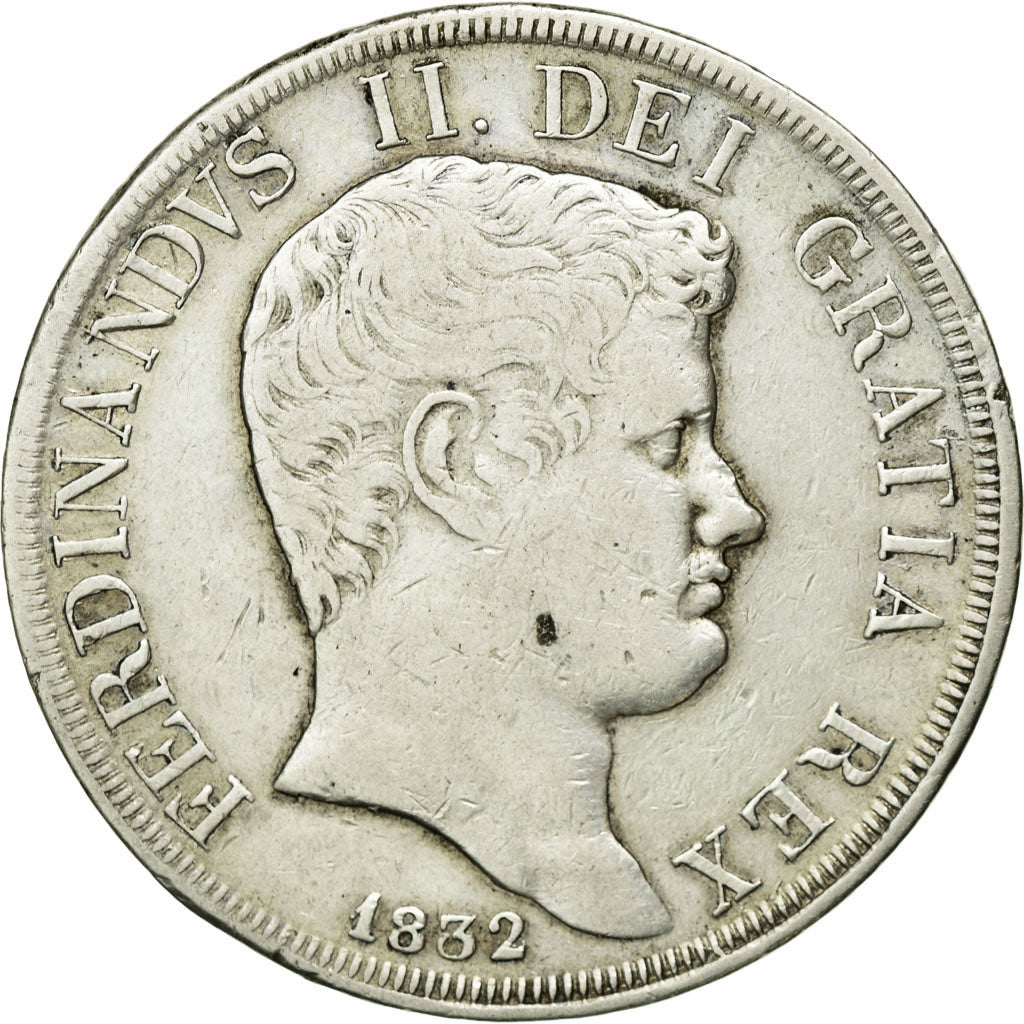 Coin, ITALIAN STATES, NAPLES, Ferdinando II, 120 Grana, 1832, EF(40-45), Silver