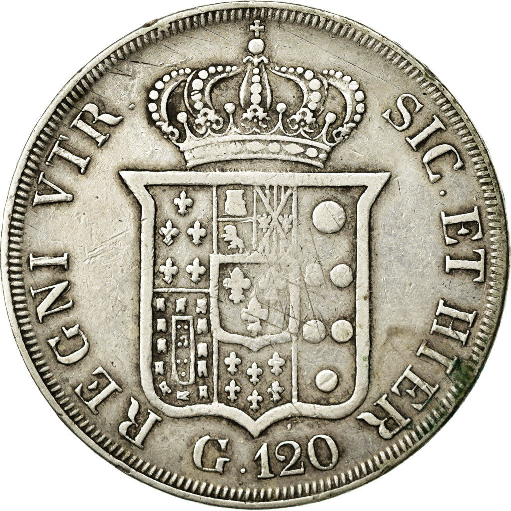 Moneta, STATI ITALIANI, NAPLES, Ferdinando II, 120 Grana, 1835, BB, Argento