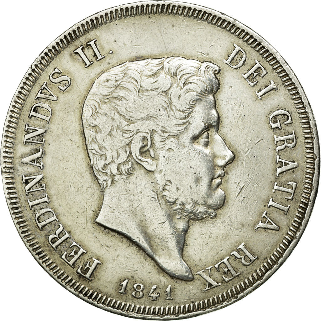 Coin, ITALIAN STATES, NAPLES, Ferdinando II, 120 Grana, 1841, EF(40-45), Silver