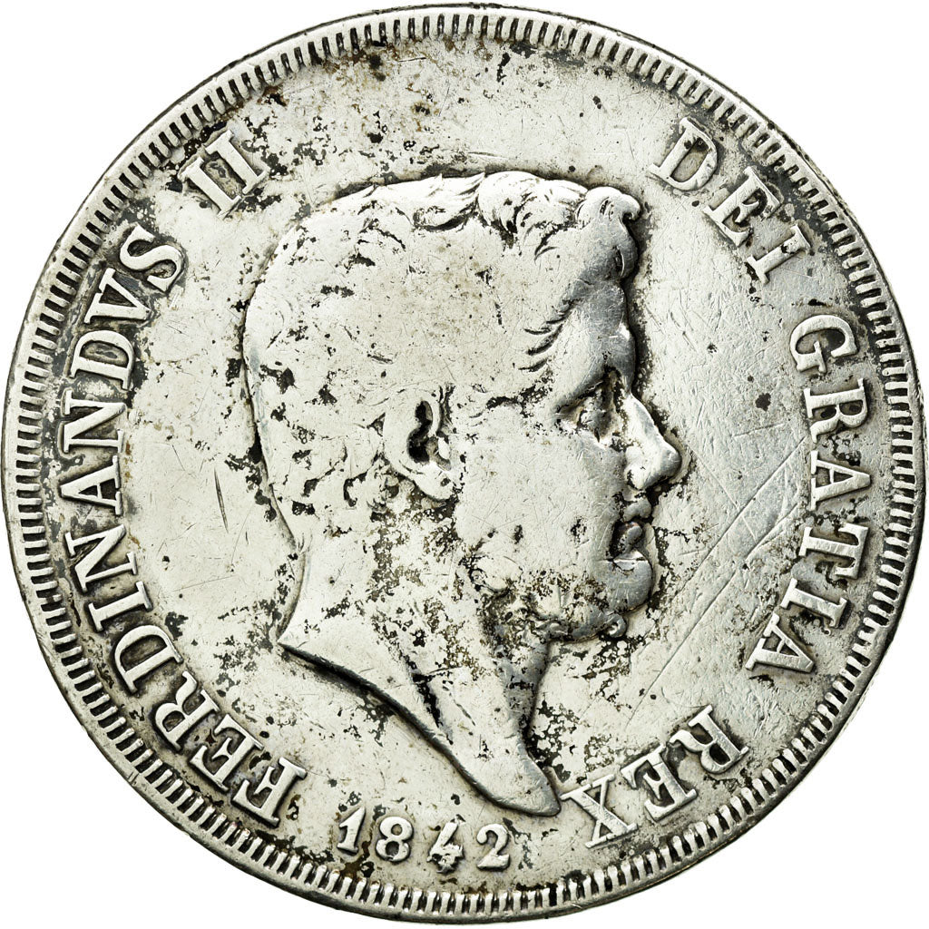 Coin, ITALIAN STATES, NAPLES, Ferdinando II, 120 Grana, 1842, VF(20-25), Silver