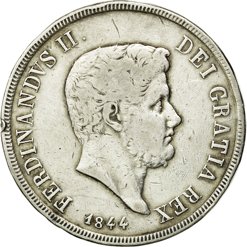 Munten, Italiaanse staten, NAPLES, Ferdinando II, 120 Grana, 1844, FR+, Zilver