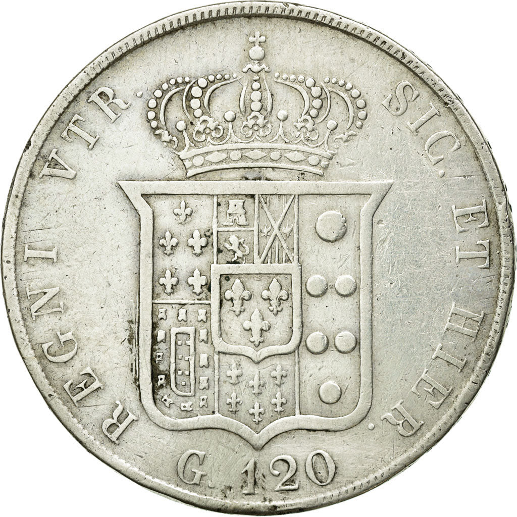 Coin, ITALIAN STATES, NAPLES, Ferdinando II, 120 Grana, 1846, VF(20-25), Silver